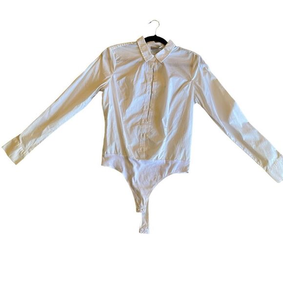 NWOT ASOS White Bodysuit Shirt - Picture 1 of 9